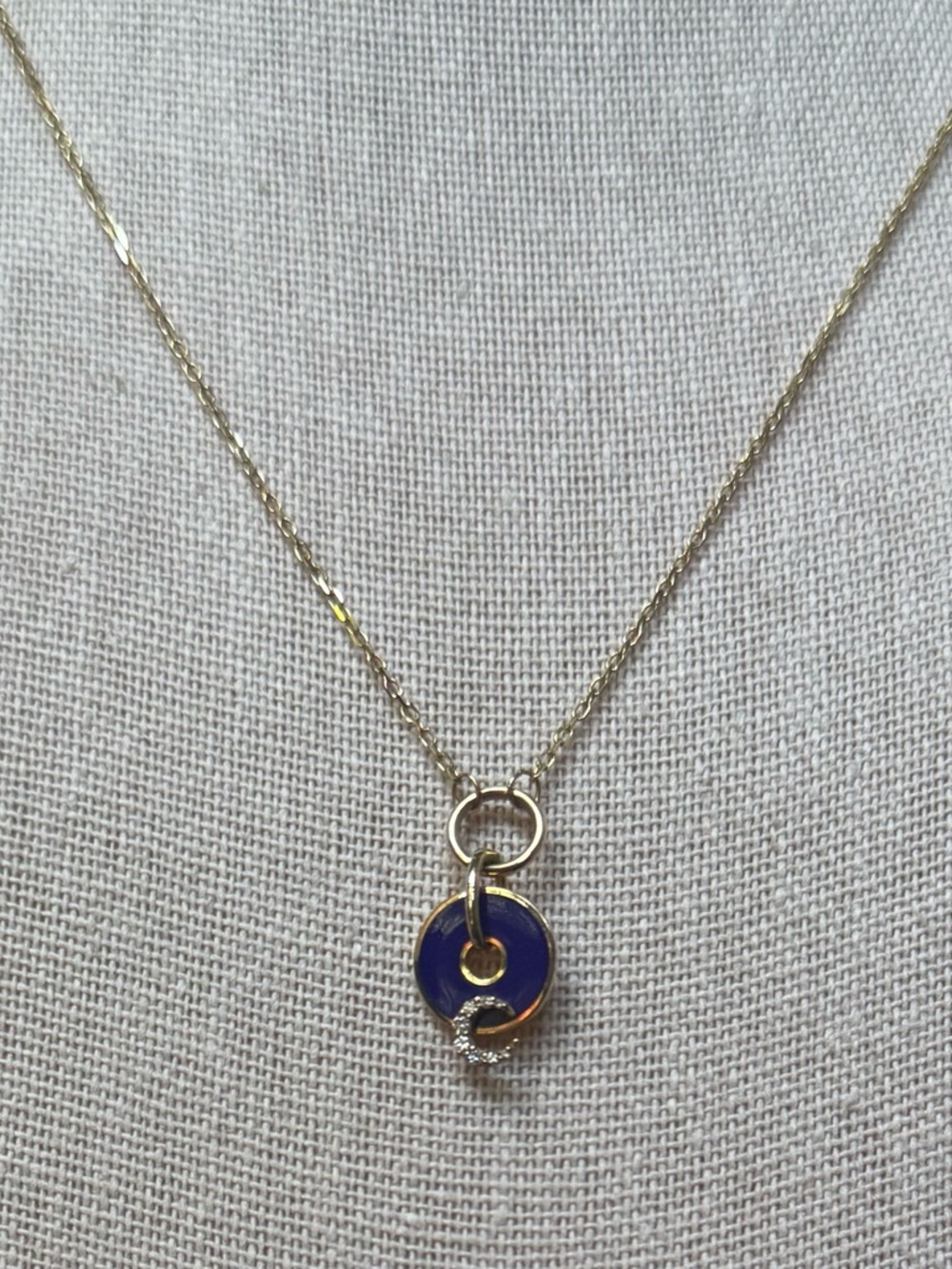 Foundrae Blue Crescent - Karma Disc Necklace - Picture 7 of 13